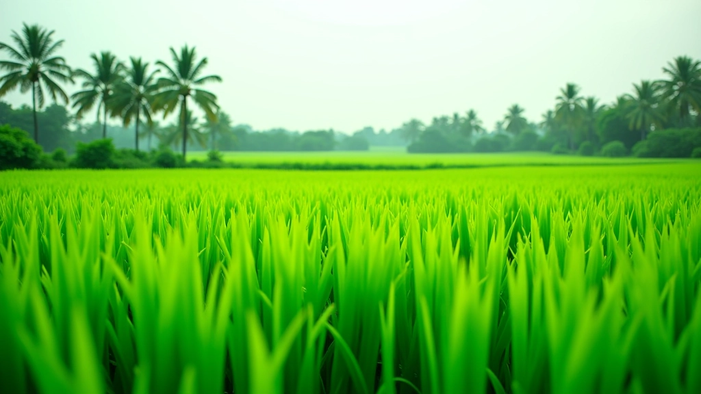 Agricultural field with crops growing under sunlight and farming landscape